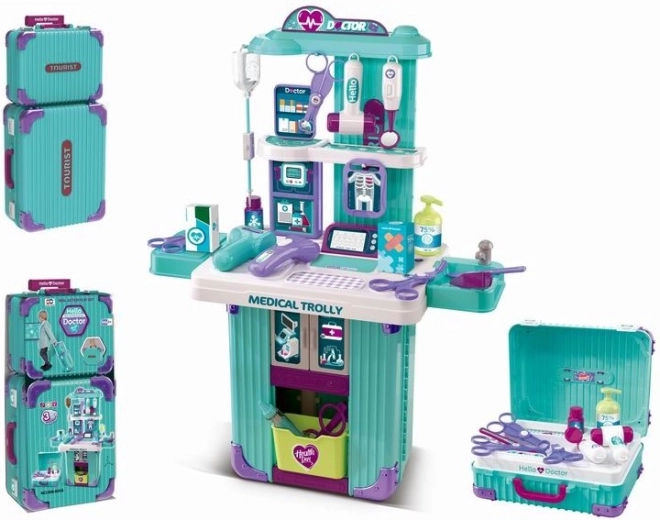 Set medical pentru copii, albastru, cu 2 truse