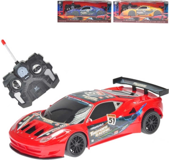 Mașină sport RC cu telecomandă 27 MHz cu lumină 23 cm - 1 bucată