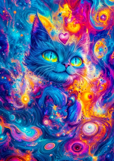 Puzzle Enjoy Pisica cosmică 1000 de piese