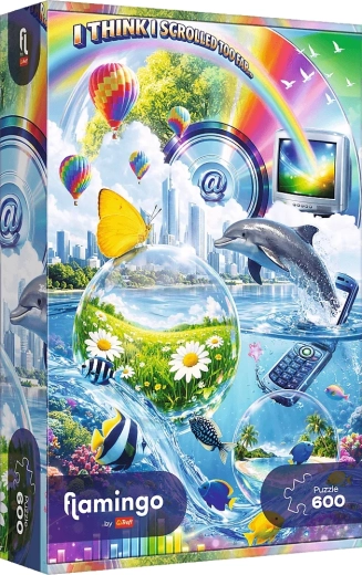 Puzzle Trefl Flamingo: haosul internetului Y2K, 600 de piese