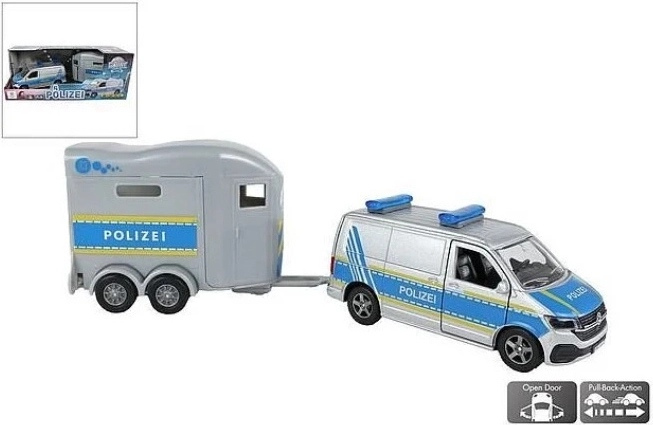 VW de poliție cu remorcă pentru transportul cailor