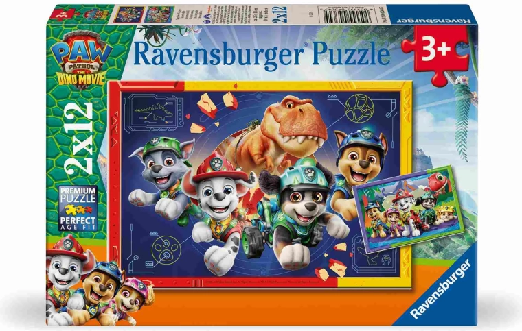 Ravensburger Patrula Cățelușilor: Filmul cu dinozauri – puzzle 2×12 piese