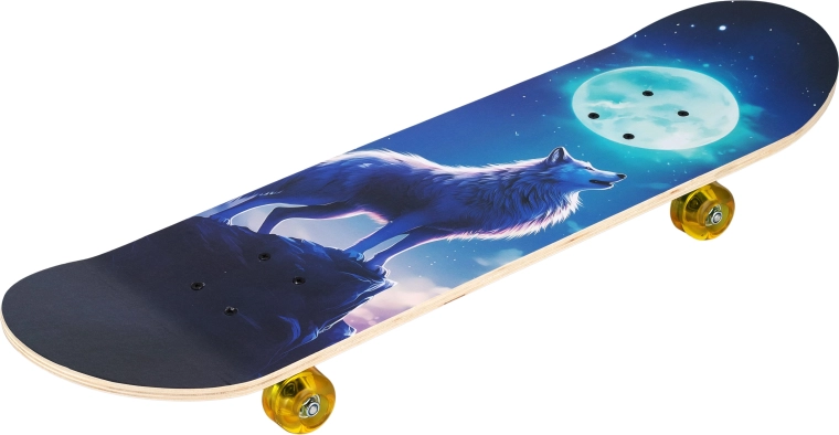 Skateboard Wolf 31" cu motiv de lup