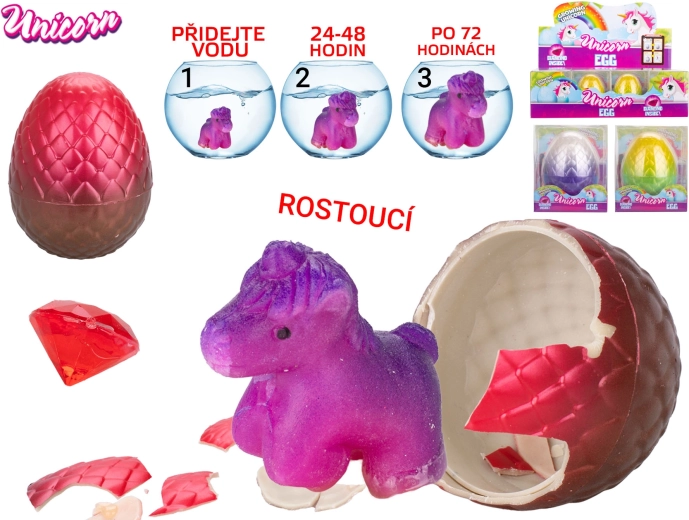 Unicorn care eclozează cu diamant – ou magic în apă