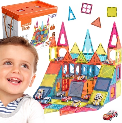 Set de construcție magnetic Woopie, parcare, 112 piese