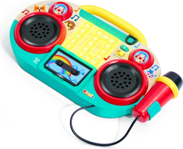 Radio boombox Pixelz cu microfon, cu efecte luminoase și sonore