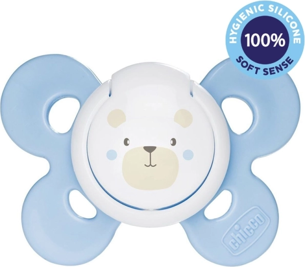 Chicco suzetă Physio Comfort silicon 2–6 luni, pentru băieți – ursuleț