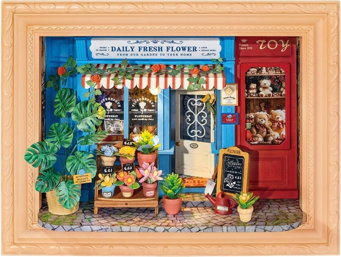 RoboTime puzzle 3D din lemn înrămat – florăria Fresh Flower