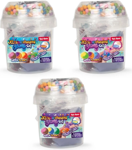 Masă de slime cu accesorii în cutie din plastic – mix de tipuri
