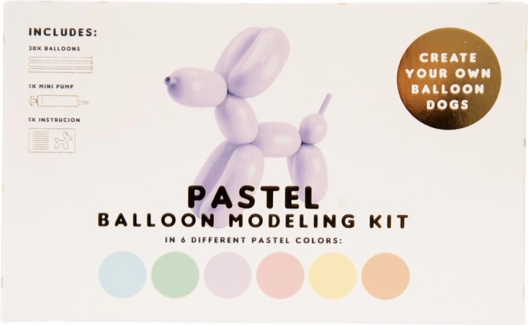 Set creativ de baloane pentru modelat cu pompă (30 buc.)