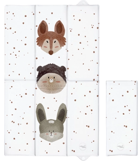 Ceba Baby saltea de înfășat pliabilă pentru călătorie Basic cute animals 80 × 50 cm