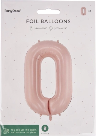 Balon din folie numărul 0 bej 72 cm