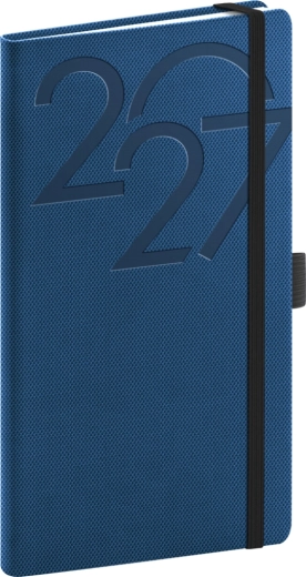 Agenda de buzunar Notique Ajax 2027 albastră 9 x 15,5 cm