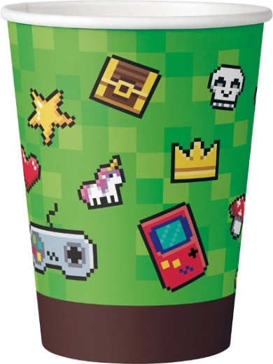 Pahare din hârtie Game On 200 ml (pachet 6 buc)