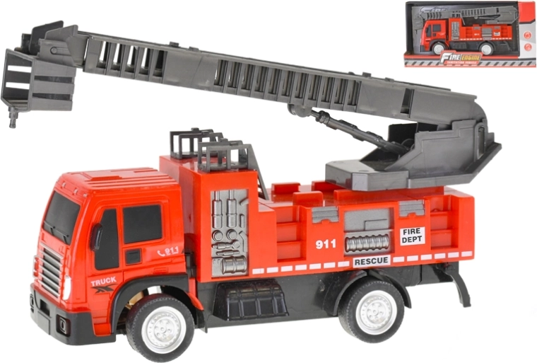 Mașină de pompieri 20,5 cm cu mecanism cu inerție, cu scară extensibilă și rotativă