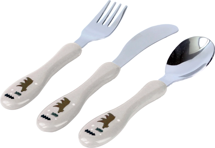 Set de tacâmuri pentru copii Kitchisimo 3 piese ursuleț