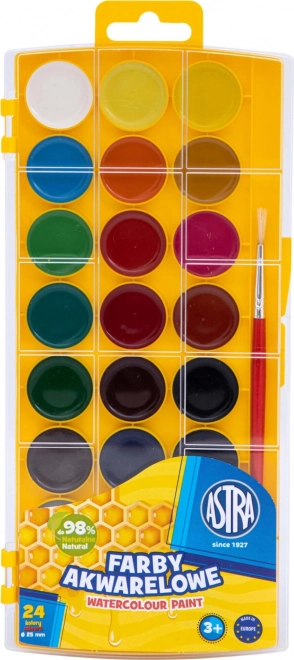 Acuarele ASTRA 24 buc Ø 25 mm cu pensulă