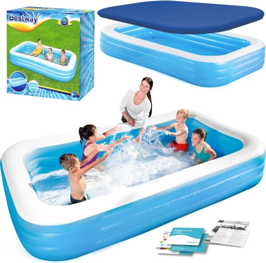 Piscină familială gonflabilă cu prelată 305 × 183 × 56 cm BESTWAY