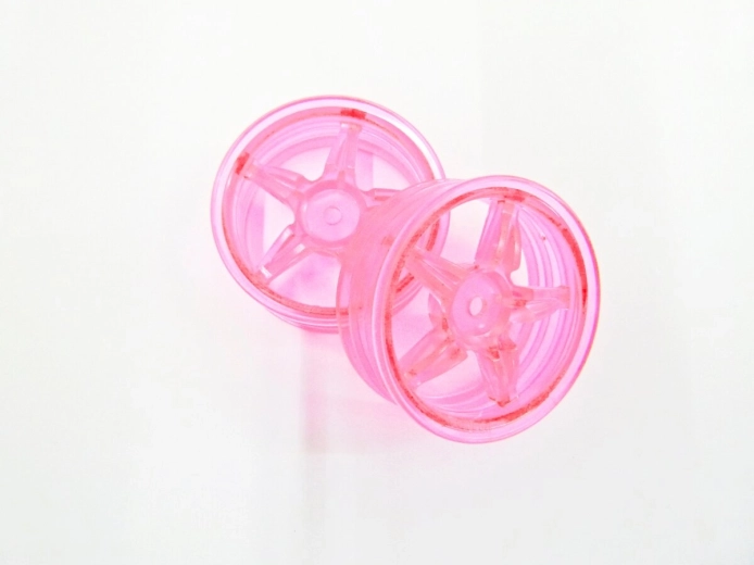 Jantă cu cinci spițe Tamiya, 22 mm, de culoare roz neon