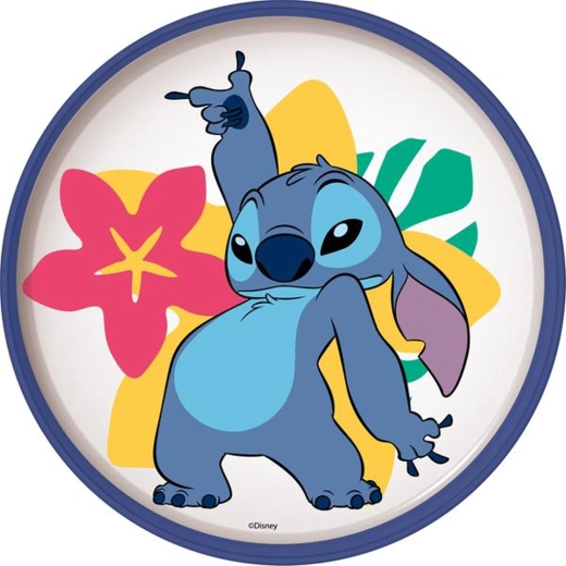 Farfurie cu bază antiderapantă STITCH 19,5 cm din plastic