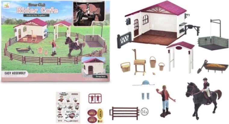 Set de joacă pentru copii – ranch cu grajd pliabil