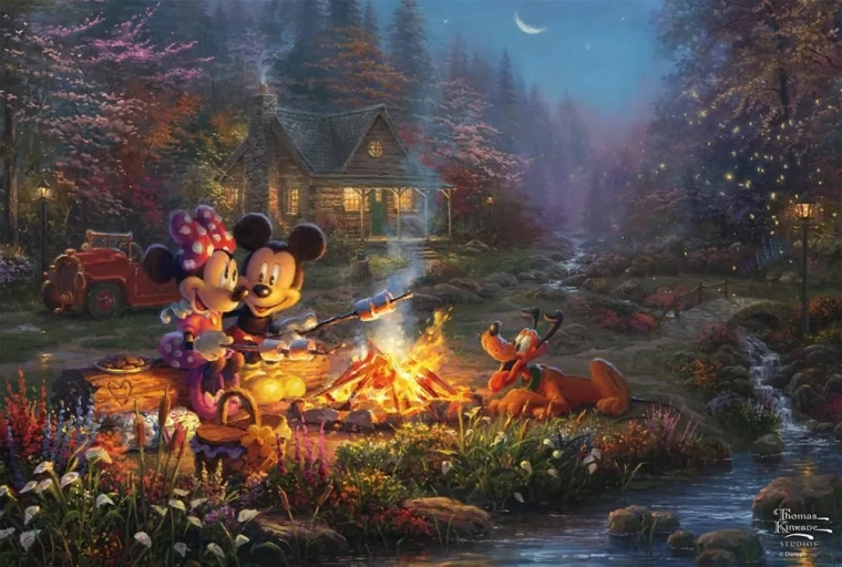 Puzzle SCHMIDT Mickey și Minnie: Romantic la foc 200 piese