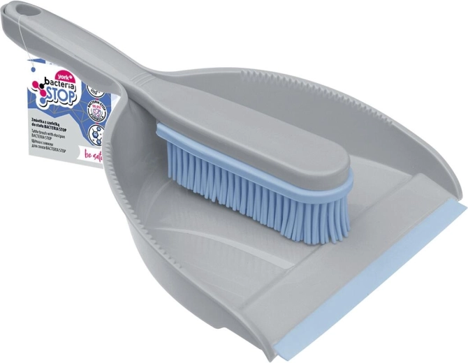 Măturică și făraș cu cauciuc Bacteria Stop, gri deschis