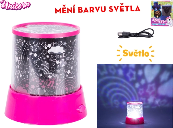 Lampă de noapte cu unicorn și proiector 360° cu proiecție colorată