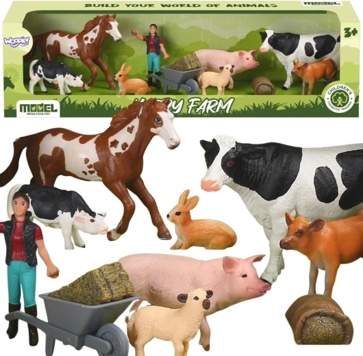 Figurine Woopie cu animale de fermă Happy Farm - 10 bucăți