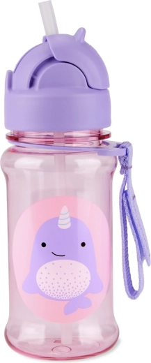 Skip Hop Zoo sticlă din tritan cu pai Narval 355 ml
