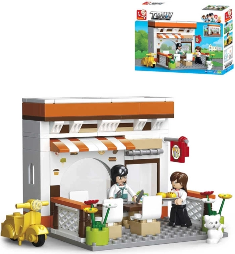 Sluban Town bistro set de construcție 134 piese + 2 figurine