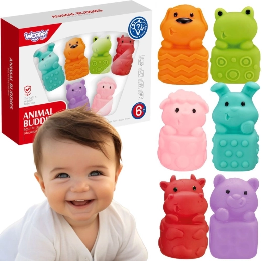 Woopie Baby animăluțe senzoriale moi pentru baie - 6 buc.