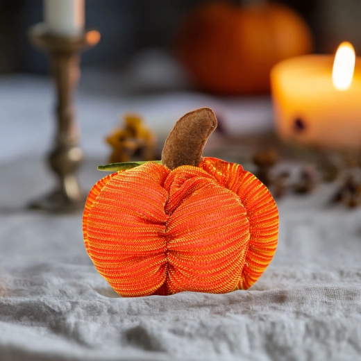 Dovleac textil de Halloween 7 × 7 × 7 cm