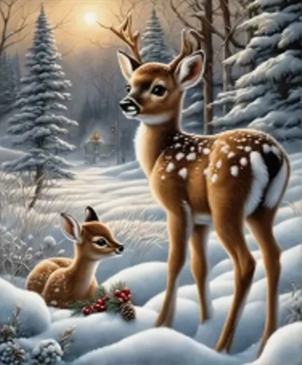 Norimpex pictură cu diamante cerb în ceață 30 × 40 cm