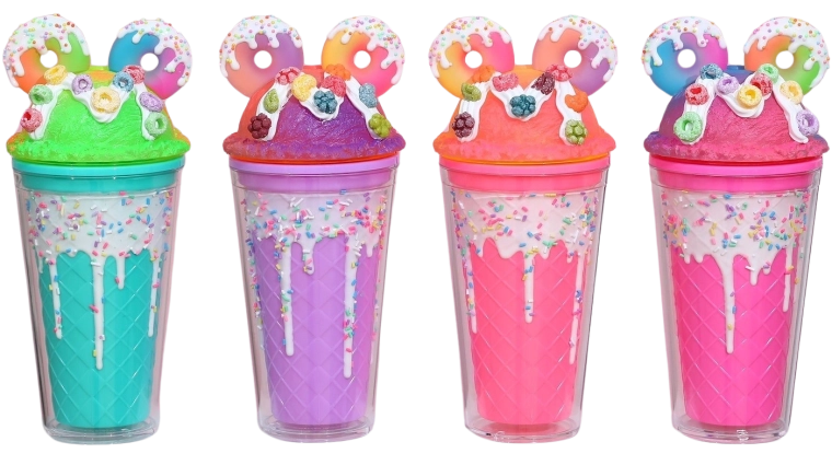 Pahar cu capac și pai Donuts 480 ml