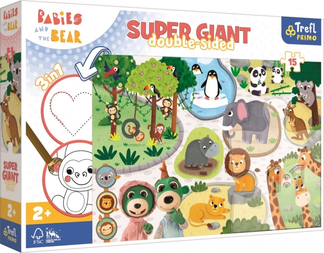 Puzzle gigant 15 piese Bobaski la ZOO