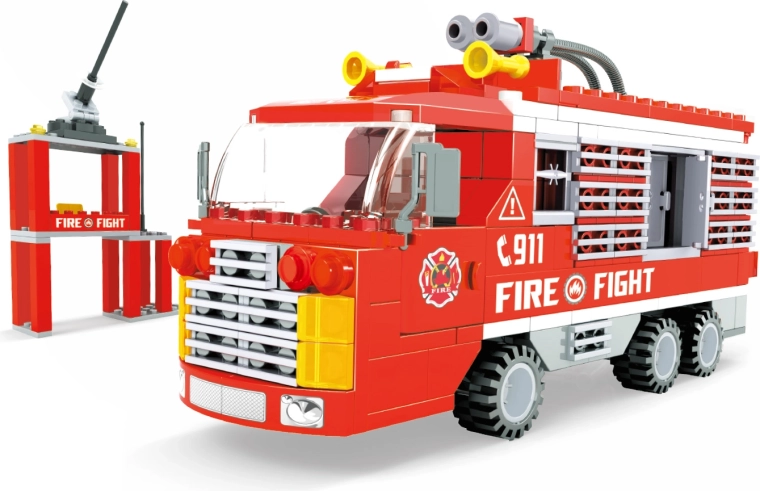 Set de construcție compatibil BLOXO Pompieri – stație de pompieri, 278 piese