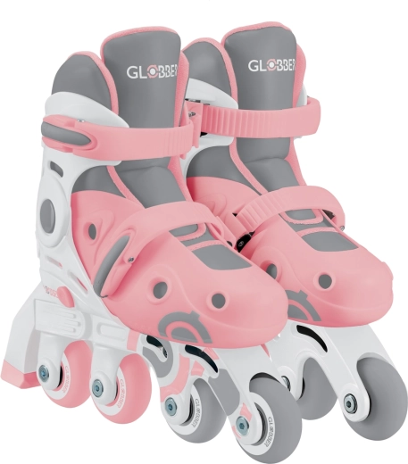 Role inline pentru copii Globber 2în1 Learning Skates, roz pastel, 30–33