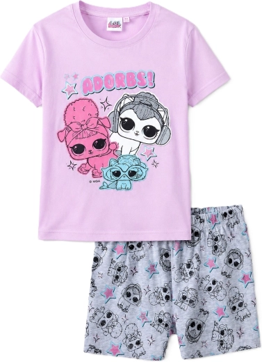 Pijama LOL din bumbac roz-gri