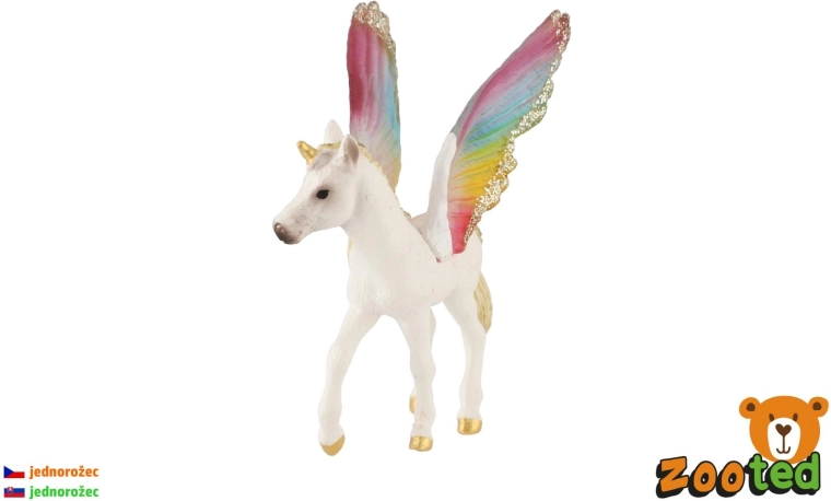 Unicorn cu aripi curcubeu - 1 bucată