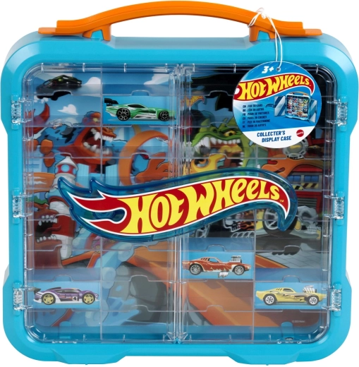 Vitrină de colecție Hot Wheels pentru mașinuțe, cu logo iluminat