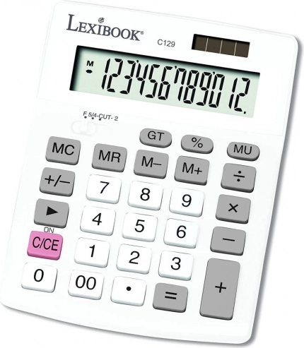 Calculator de buzunar cu 12 cifre, solar cu baterie