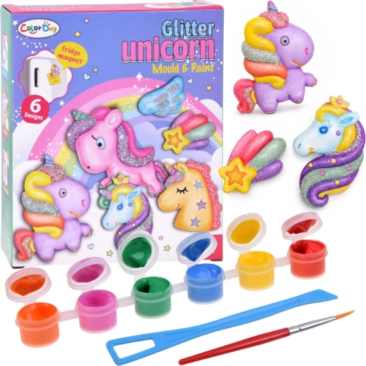 Set pentru realizarea magneților sclipitori cu unicorni Color Day