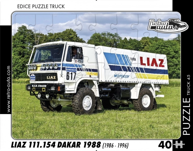 RETRO-AUTA puzzle TRUCK: LIAZ 111.154 Dakar 1988, 40 piese