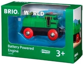 Locomotivă cu aburi verde brio pe baterii