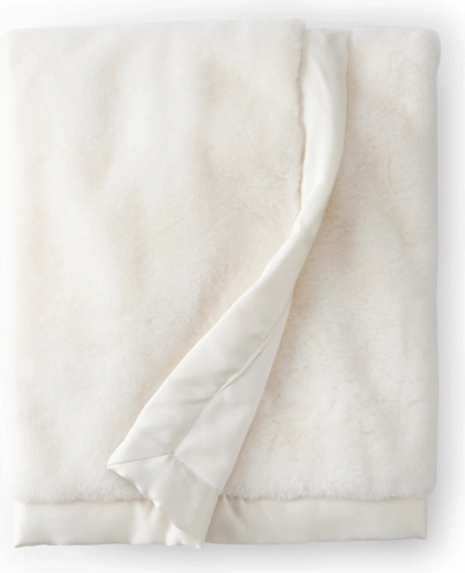 Pătură pentru copii Carter's, dublu strat, din blană artificială, White, 80 × 110 cm