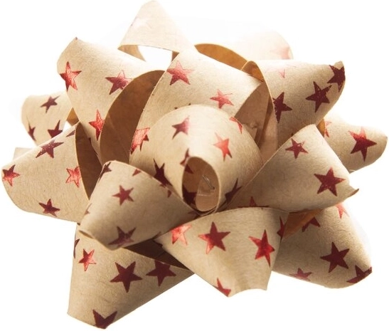 Rozetă din hârtie în formă de stea din hârtie kraft bej 5 cm (mix 3 variante)