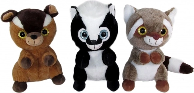 Animăluțe de pluș din pădure 30 cm (raton, sconcs, lemur)