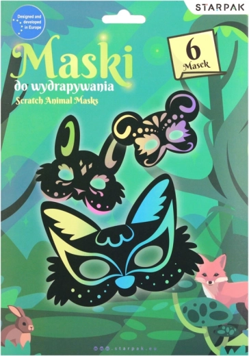 Măști de răzuit – set creativ 6 buc + stilus din bambus