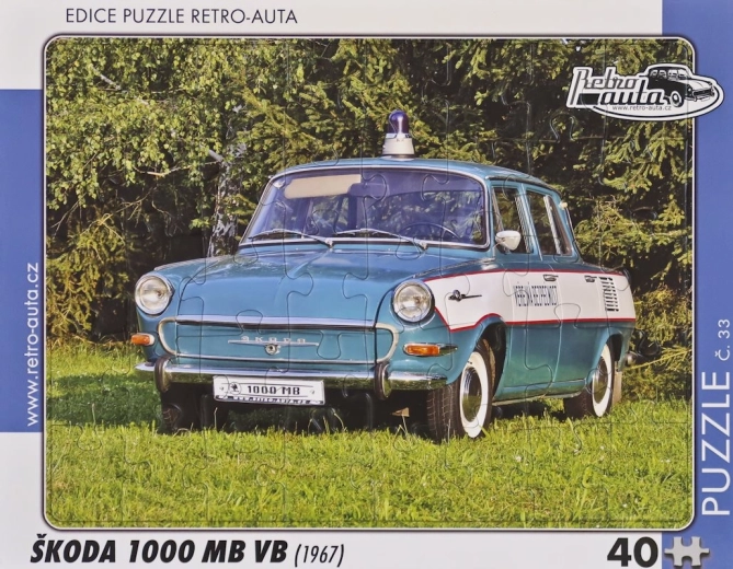 Puzzle Retro Mașini Škoda 1000 MB VB 40 de piese
